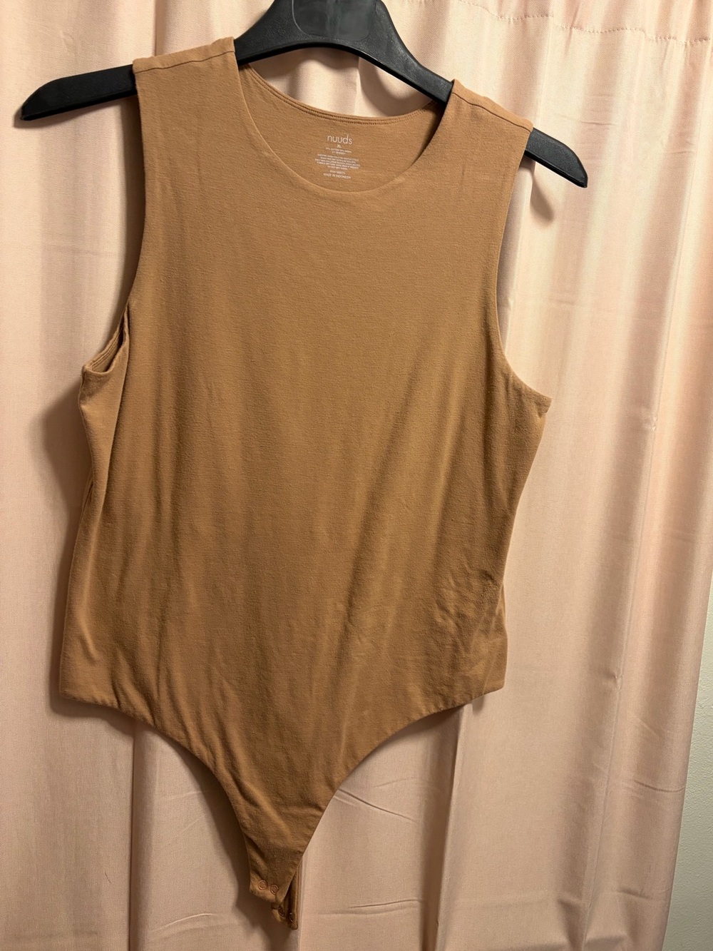 nuuds Sleeveless Bodysuit in Camel Tan